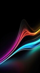 Fototapeta premium Un fond d'écran mobile cool et moderne avec des formes et des lignes abstraites dans une palette noire et colorée