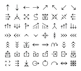 Black arrow in outline style