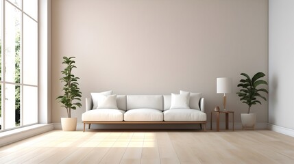 interior with white sofa. 3d rendered illustration mock up