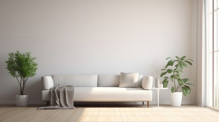 Fototapeta na wymiar interior with white sofa. 3d rendered illustration mock up