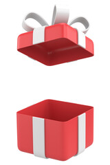 Opened gift box. 3D gift box. 3D illustration.
