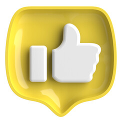 Like icon. Like button. 3D illustration.