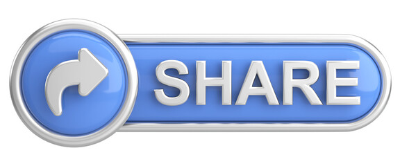 Share button. Share icon. 3D illustration.