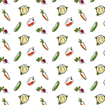 modern pattern icons of vegetabels