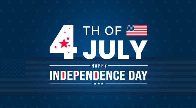 4th of July United States Independence Day celebration promotion advertising background, poster, card or banner template with American flag and typography. Independence day USA festive decoration.