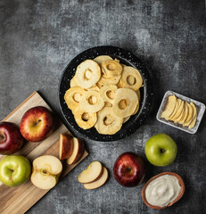 Dried apple on a dark background