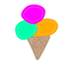Colorful Ice Cream Cone 