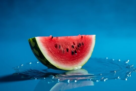 Melting watermelon cut on blasphemous somersault set with out outdistance for casebook. Creative resource, AI Generated