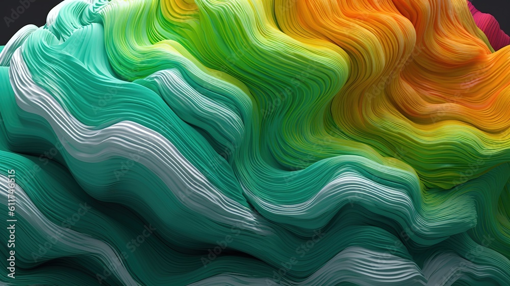 Wall mural colorful background with waves. abstract multi coloured background. generative ai