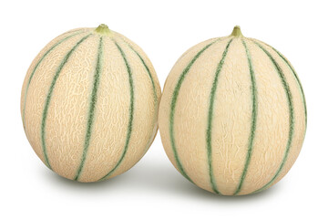 Cantaloupe melon isolated on white background with full depth of field