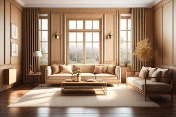 luxury apartment suite lounge illustration. generative ai