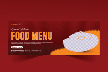 Facebook cover banner design template for restaurant