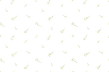 Simple pattern with green leaves for print and fabric. Digital watercolor illustration