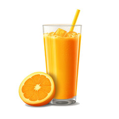 Glass of fresh orange juice (Generative AI)