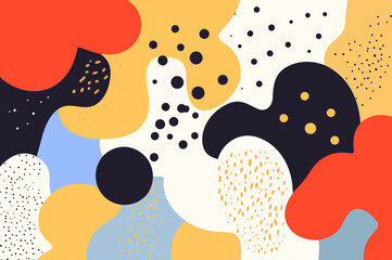 Abstract composition with geometric shapes and lines. Vector illustration in flat style