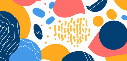 Abstract composition with geometric shapes and lines. Vector illustration in flat style