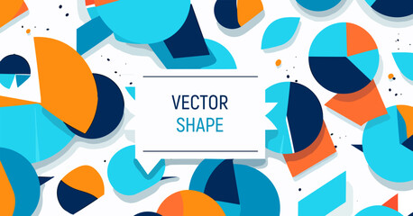 Abstract composition with geometric shapes and lines. Vector illustration in flat style