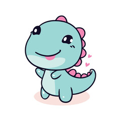 kawaii cute happy dinosaur t shirt design