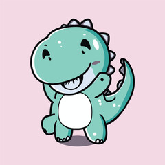 kawaii cute happy dinosaur t shirt design