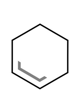 regelm&auml;&szlig;iges sechseck aus einer schwarzen linie mit einem grauen innenliegenden sechseck-fragment, modern art