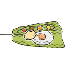 Kerala cooked rice meals also known Oonu and Sadhya or Sadya. Kerala festival onam special food. Lines and dots illustration.