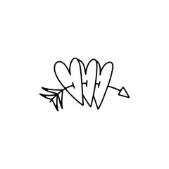 Obraz premium vector illustration of a heart with an arrow