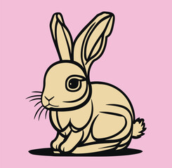 Rabbit Vector line Artwork