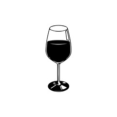 vector illustration of a glass of wine