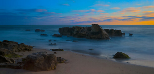 Sunset at Rock Pile Beach, Laguna Beach, California