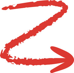 Fototapeta na wymiar red sketch and grunge arrow symbol