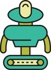 cartoon robot character icon