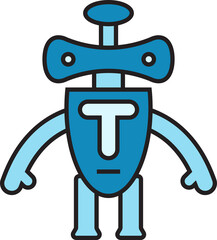 cartoon robot character icon