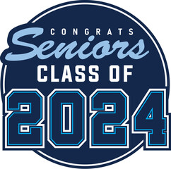 Congrats Seniors Class of 2024, Graduation Patch Banner Design