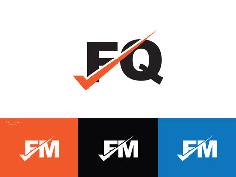 fq, fq Elegant Vector Emblem Checkmark Logo