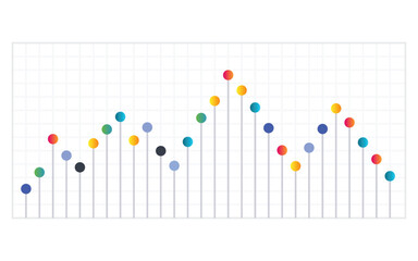 Business graph. Vector flat design infographic element. Bar chart or diagram for data visualization. Statistics icon for finance presentation, data analysis or stats tools