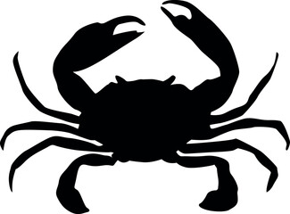 Sea ​​crab black silhouette ocean marine logo. Mermaid icon.