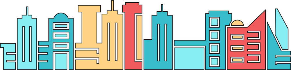 city skyline and skyscraper illustration