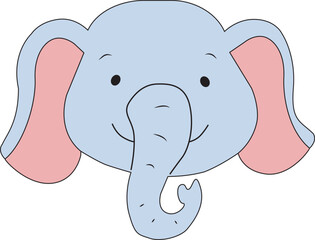Smiling Blue pink elephant