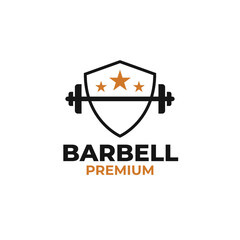 Barbell logo design vector concept illustration symbol icon