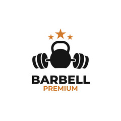 Barbell logo design vector concept illustration symbol icon