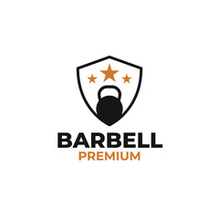 Barbell logo design vector concept illustration symbol icon