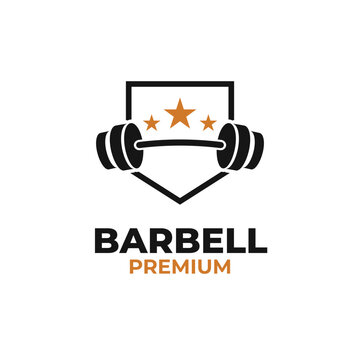 Barbell logo design vector concept illustration symbol icon