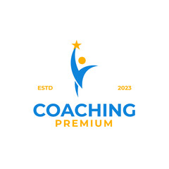 Coach success logo design for life coaching design vector illustration symbol icon