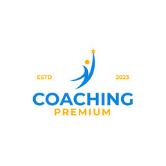 Coach success logo design for life coaching design vector illustration symbol icon