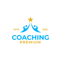 Coach success logo design for life coaching design vector illustration symbol icon