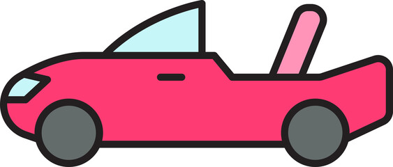 cabriolet car icon