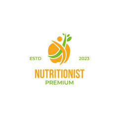 Creative nutritionist logo design vector illustration symbol icon