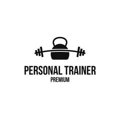 Creative personal trainer logo design concept vector illustration idea
