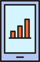 smartphone and bar chart icon