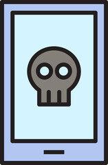 smartphone and skull icon